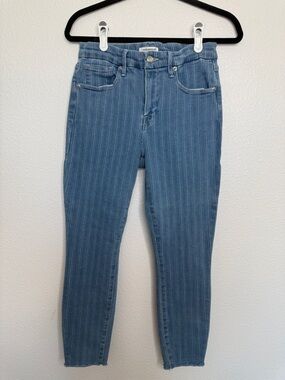 Good American Good Legs Crop Striped Denim 8/29